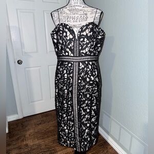 New w/ tags Betsy & Adam Black and Rose Gold Dress with or without straps